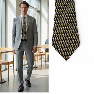 Hermès geometric “style” silk tie